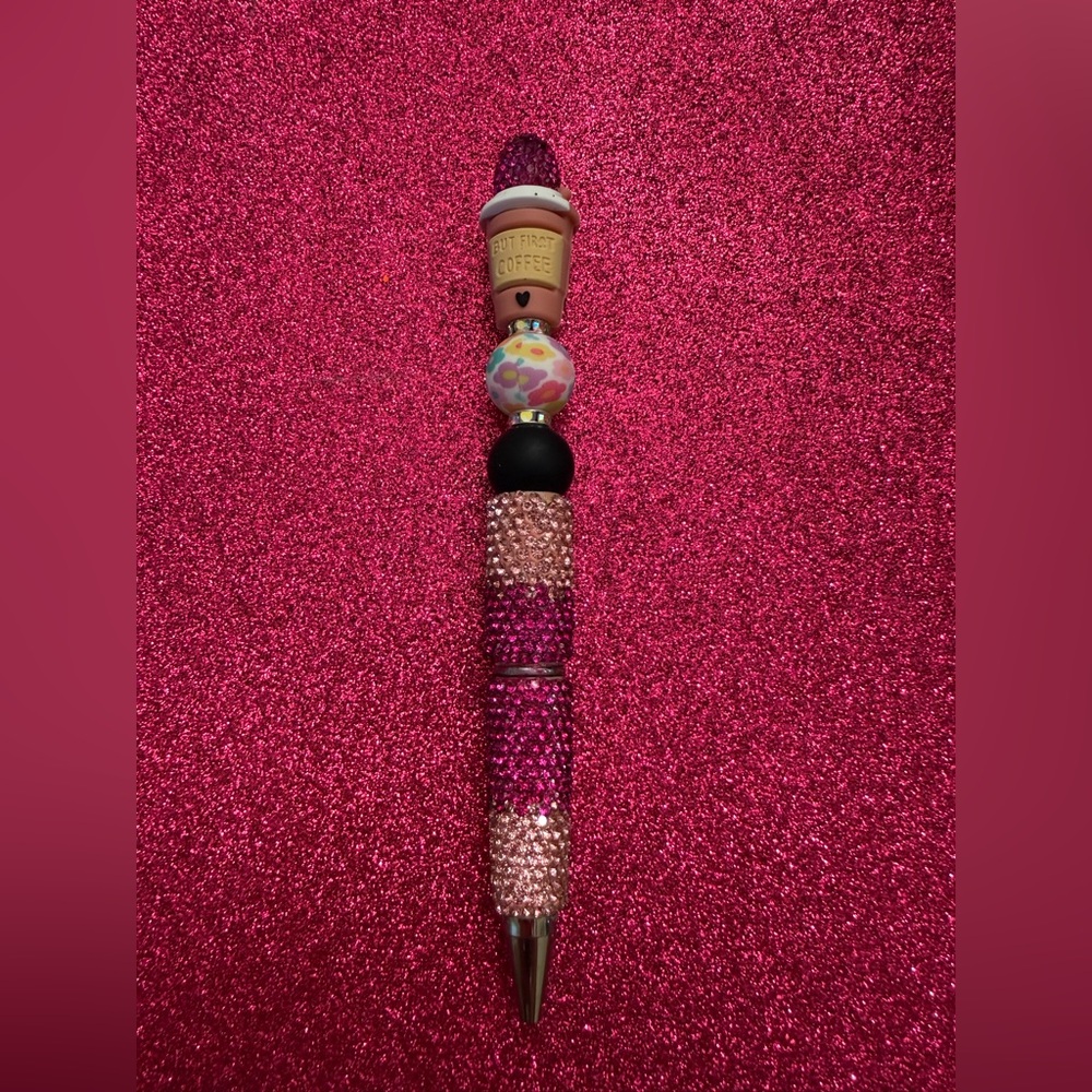 Pink and Black Beaded Pen